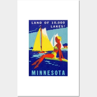 1940 Minnesota, Land of 10,000 Lakes Posters and Art